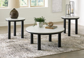 Bay Furniture Gallery - Ashley Furniture - Xandrum Table (Set of 3) - Occasional Table Set (3/CN) / Black/White - T159-13